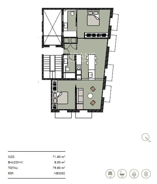 Luminoso apartamento de 80 m² con tres balcones y bóveda catalana original en Montjuïc
