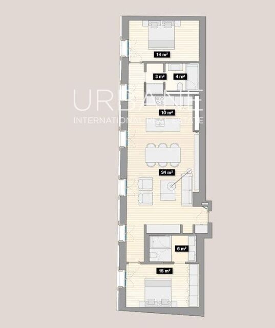Fantástico apartamento de 1 dormitorios de 113m2 en Eixample Derecha