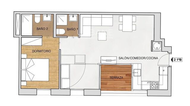 Pis reformat en venda al Raval, Barcelona: 100 m², 2 habitacions, 2 banys, piscina i zones comunes d'eco-vivenda