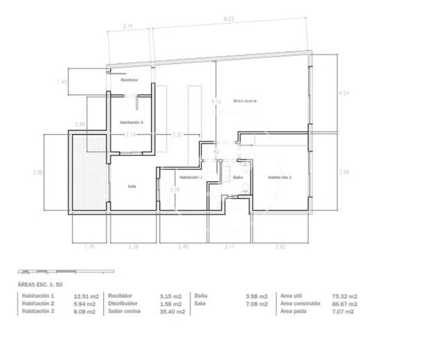 Piso de lujo con 3 habitaciones en Poblenou con balcón y patio