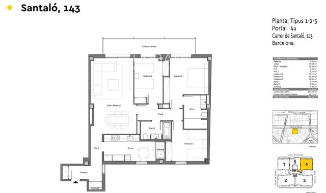 Luxus 3-Zimmer-Wohnung mit Pool in neu erbautem Gebäude in Sarrià-Sant Gervasi - 144m²