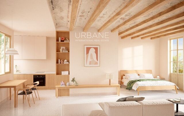 Charmante Neue Studio-Wohnung zur Miete im historischen Stadtteil von Barcelona - Mittel- bis Langzeitmieten Verfügbar mit Dachterrasse