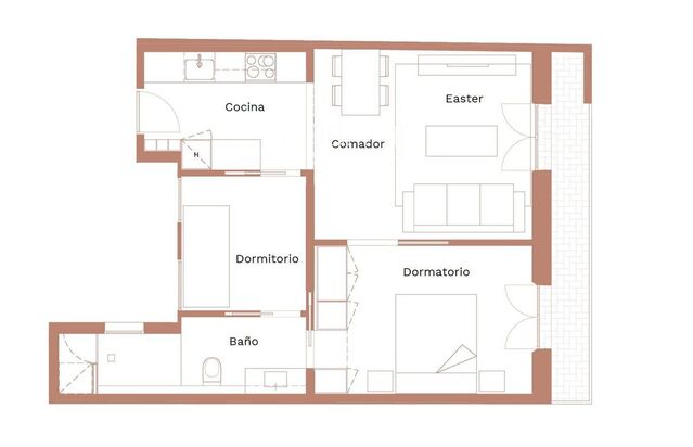 Encantador apartamento de dos dormitorios de Lloguer a Barcelona - Contracte Temporal Disponible Ara