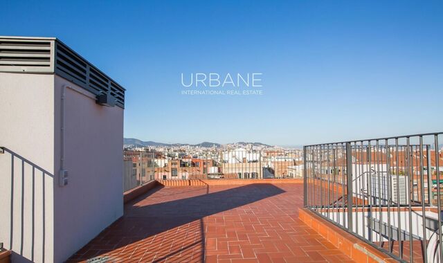 Modern Penthouse for Rent - Poble Sec, Barcelona | Large Private Terrace and Upper Terrace