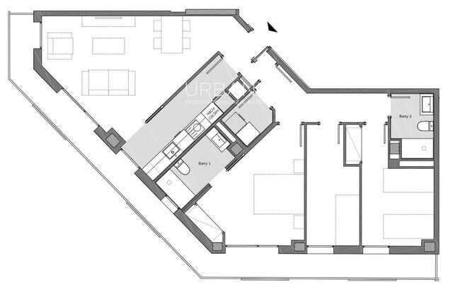 Appartement moderne de 3 chambres avec terrasse spacieuse et piscine sur le toit à Plaça Catalana