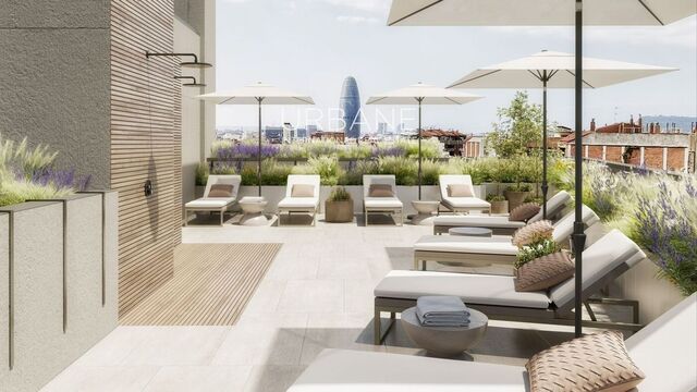 Apartamento moderno de 2 habitaciones con amplia terraza y vistas impresionantes en El Clot, Barcelona