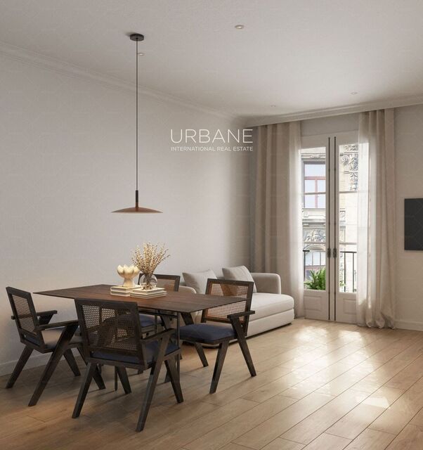 Charming Flat in the Heart of Eixample, Barcelona: 3 Bedrooms, Fully Equipped Kitchen, and Balcony