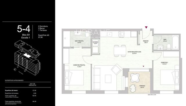 2-Zimmer-Apartment mit Privatgarten in Montjuïc