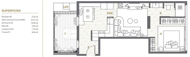 Apartamento moderno con terraza en el centro de la ciudad