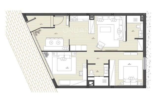 Piso en venta en Barcelona, con 91 m2, 2 habitaciones y 2 baños, Ascensor y Calefacción Aerotermía.