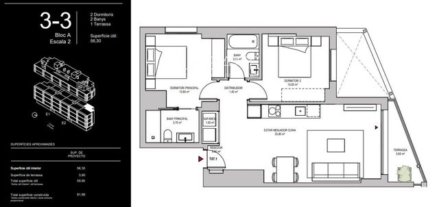 Moderne Off-Plan-Wohnung mit 2 Schlafzimmern, Balkon, Pool und Fitnessstudio in Montjuïc