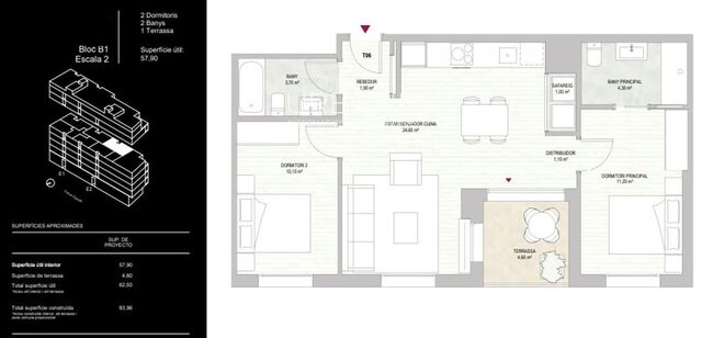 Luminoso Apartamento de 2 Dormitorios en Montjuïc con Vistas Verdes, Baños Modernos y Piscina en la Azotea