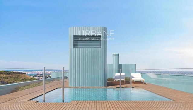 Apartamento de 86 m² con 2 dormitorios, 2 baños, terraza, piscina y zonas comunes en el verde Montjuïc